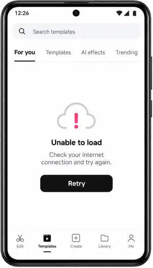 Templates or AI Features Won’t Load screen