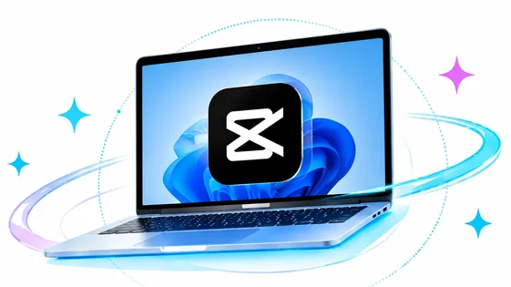 CapCut on a Windows laptop